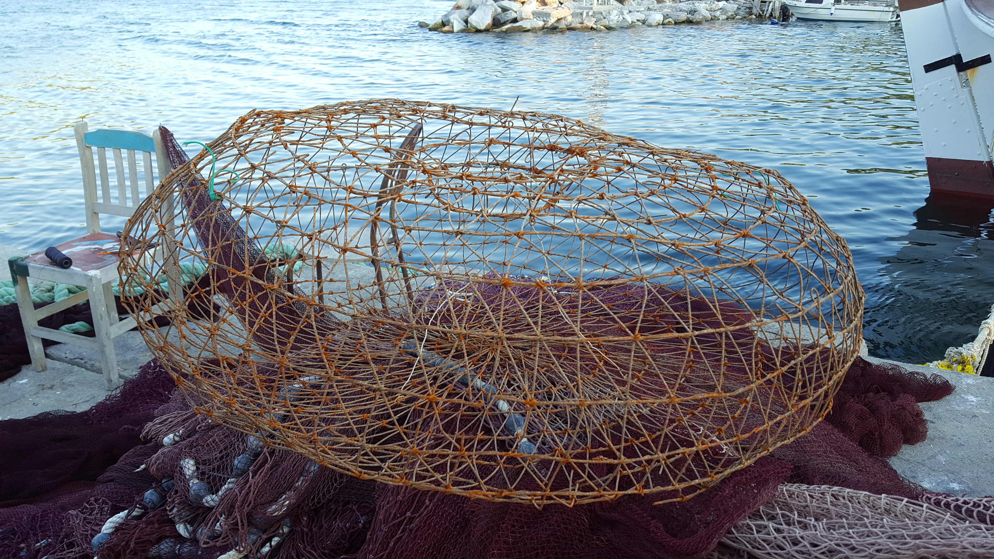 Fishing nets for octopus (Kyrtos) in iron wire, made by Andonis Karantonis around 1980 in Pirghi, Lesbos, Greece, acquired for Mucem in July 2017